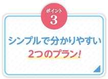 ポイント3_シンプルで分かりやすい２つのプラン！