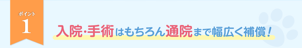 ポイント1_入院・手術はもちろん通院まで幅広く補償！