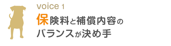 保険料と補償内容のバランスが決め手