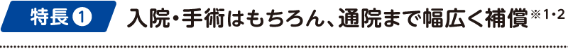 入院・手術はもちろん、通院まで幅広く補償