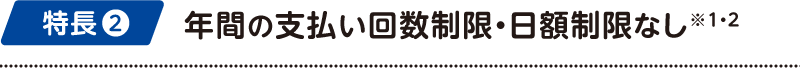 年間の支払い回数制限・日額制限なし