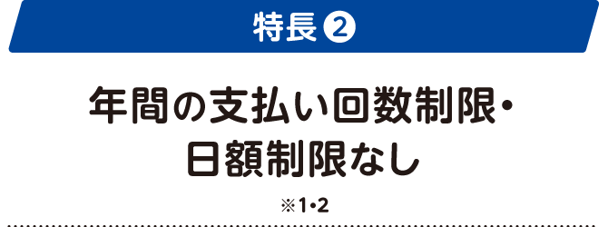 年間の支払い回数制限・日額制限なし