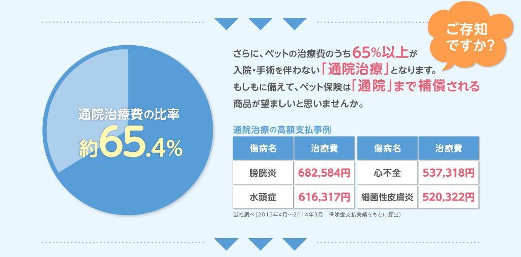 通院治療費の比率約65.4％