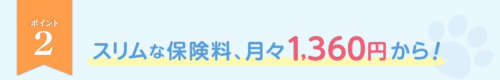 ポイント2_スリムな保険料、月々1,360円から！