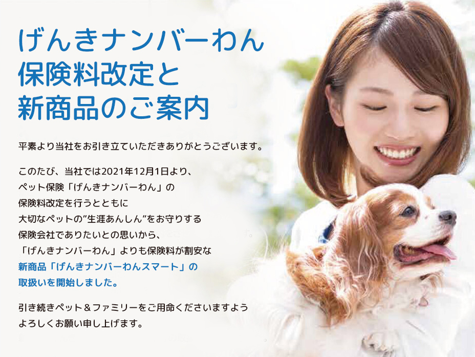 げんきナンバーわん保険料改定と新商品のご案内